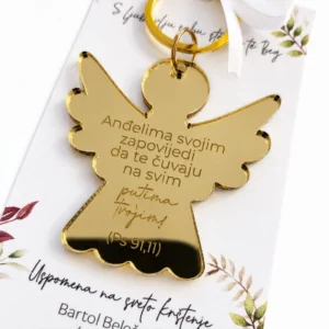 Personalizirani pleksiglas anđeo - zlatna